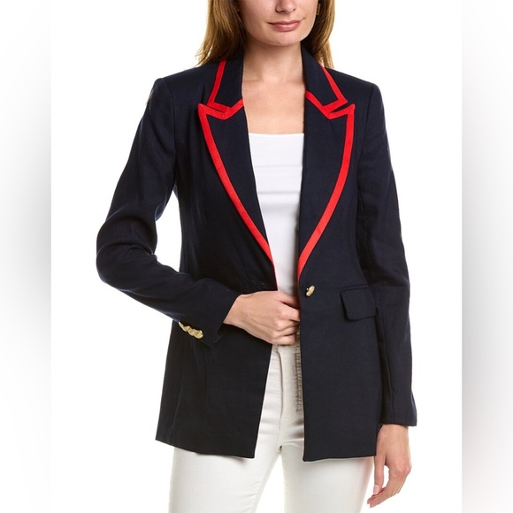 COURT & ROWE Jackets & Blazers - NWT Court & Rowe Contrast Collar Linen Blazer size 2